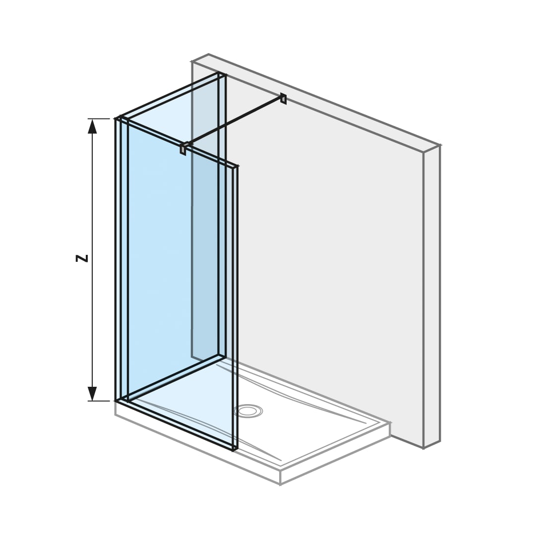 Sprchové stěny, walk-in Stříbrný profil Pure H2694260026681 Jika